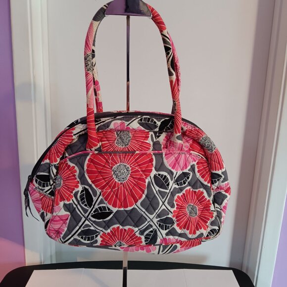 VERA BRADLEY BOWLER BAG CHERRY BLOSSOM PATTERN - Picture 5 of 7